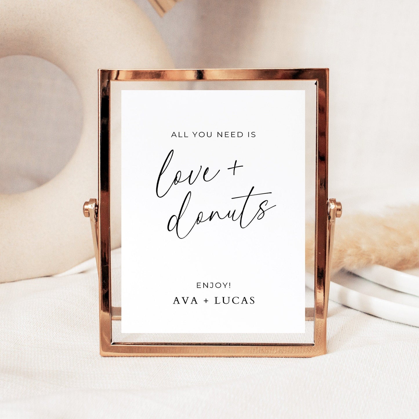 Wedding Donut Bar Sign, Editable Digital Template, Minimalist Wedding Decor