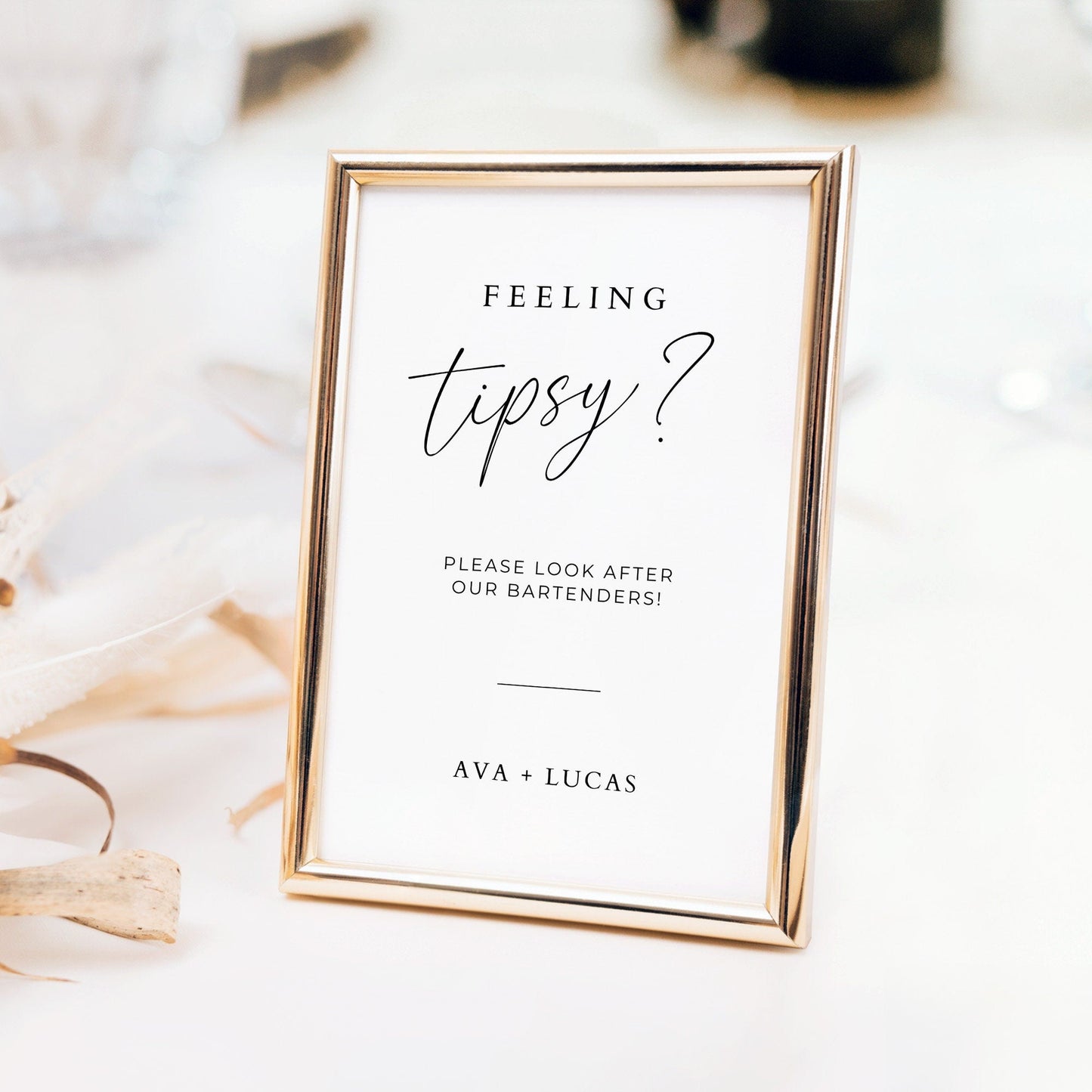 Minimalist Feeling Tipsy Tip Jar, Customizable Printable Digital Download