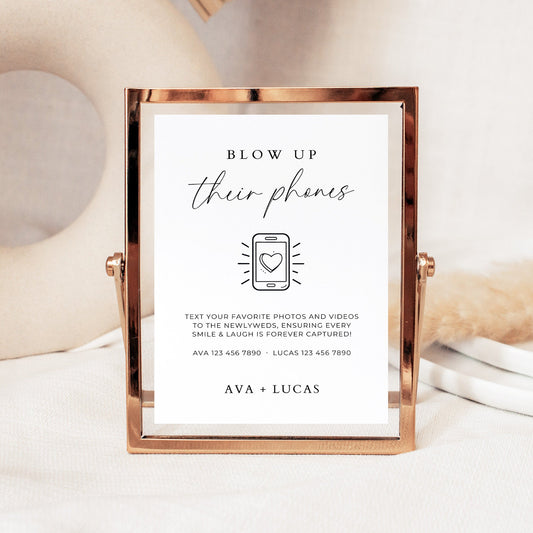 Blow Up Their Phone Sign, Customizable DIY Wedding Decor