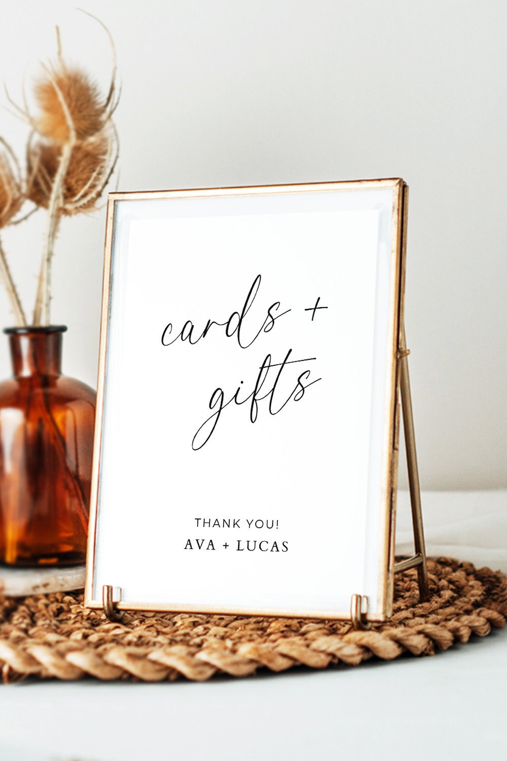 Wedding Cards and Gifts Sign Template, Minimalist Wedding Reception Decor