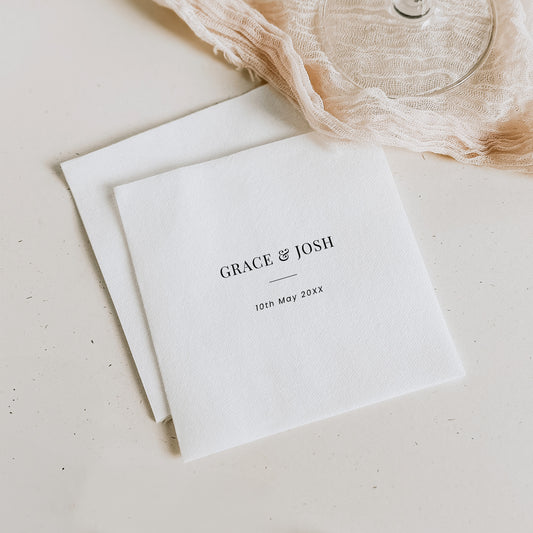 Couple Name and Wedding Date Napkin Template