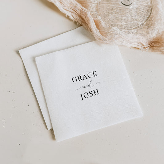 Couple Name Wedding Napkin Template