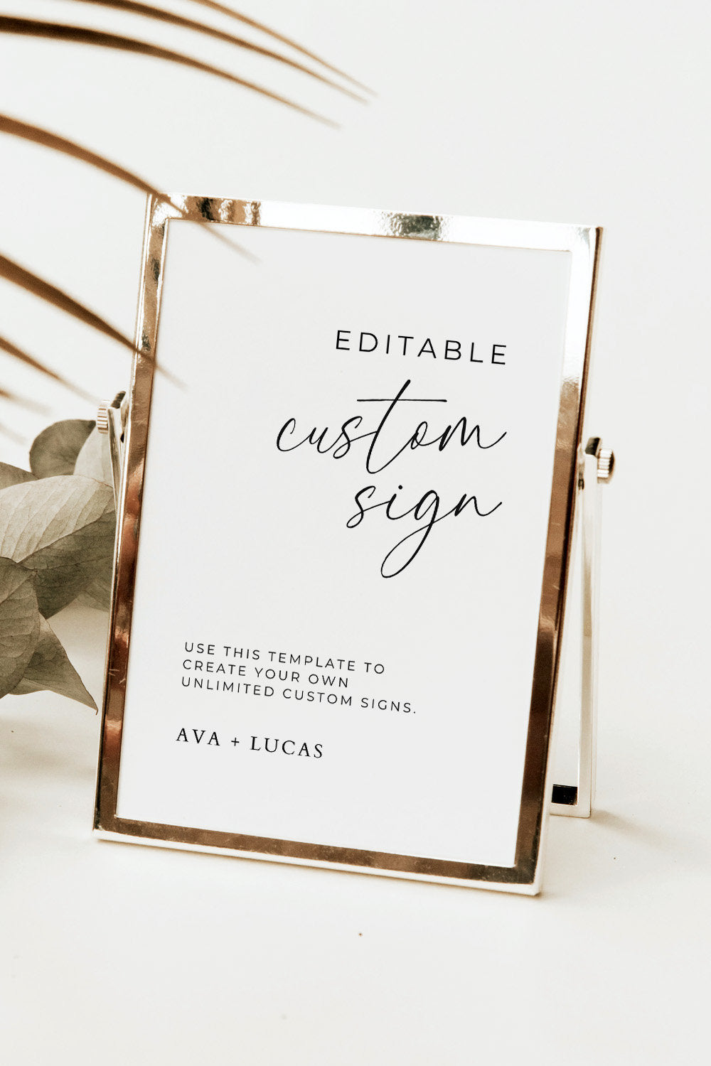 Custom Sign Template for Wedding Reception or Engagement Party, Elegant DIY Printable Wedding Decor