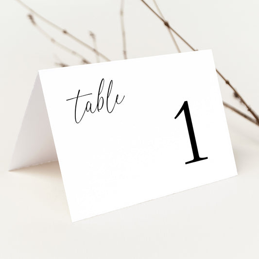 Table Number Folded Tent Card Template