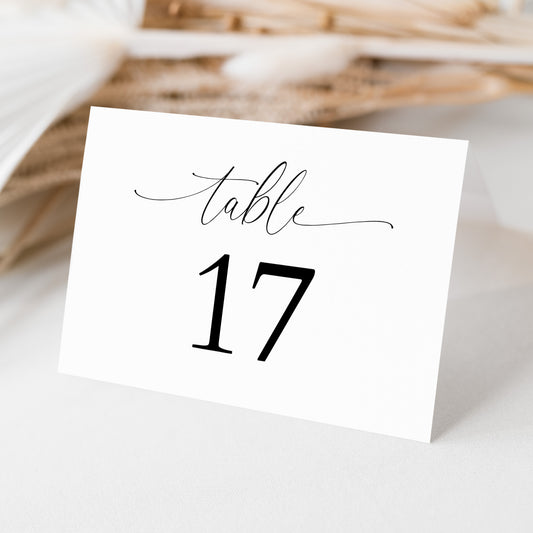 Table Number Folded Tent Card Template