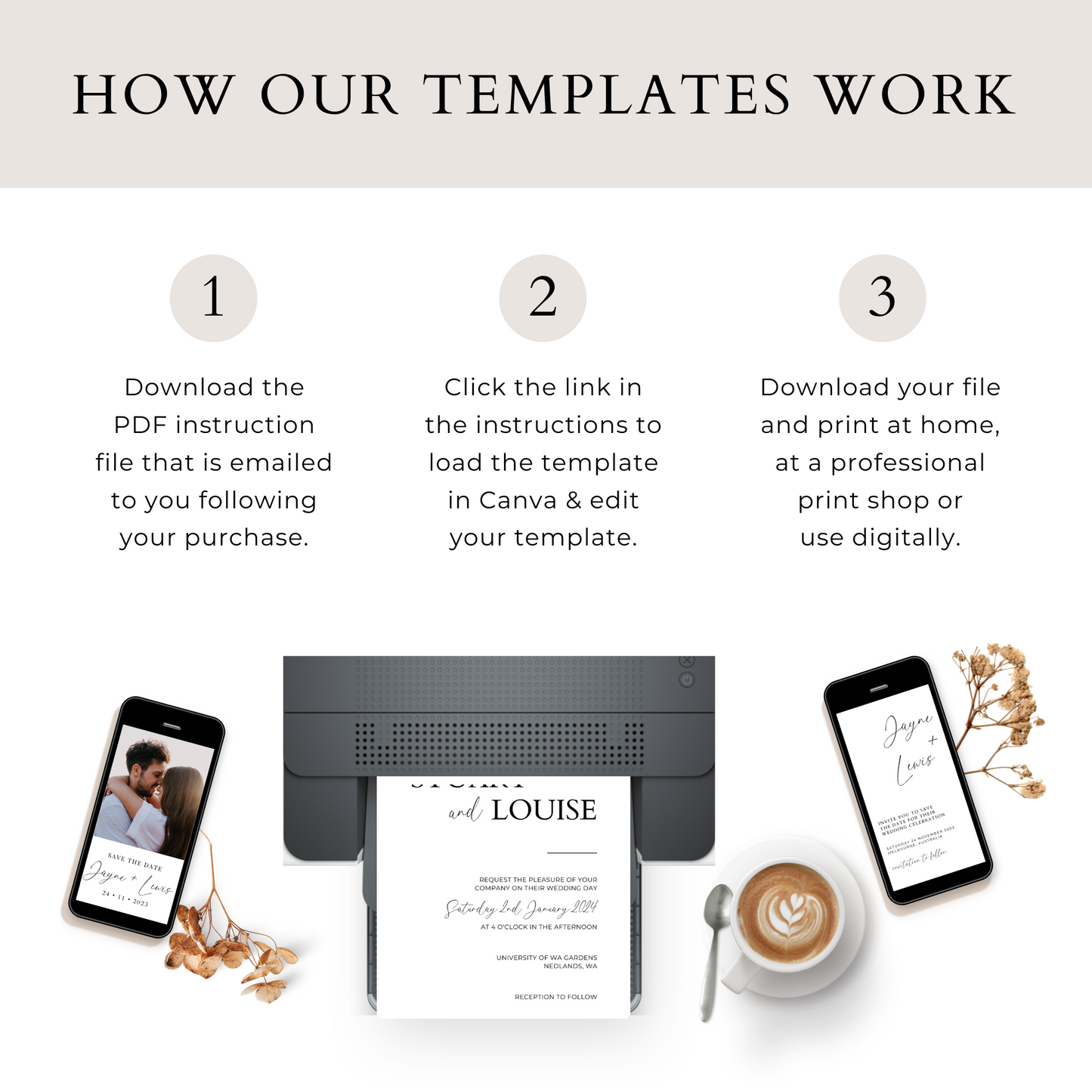 How Digital Editable Templates Work by Amber & Rose Creative Studios