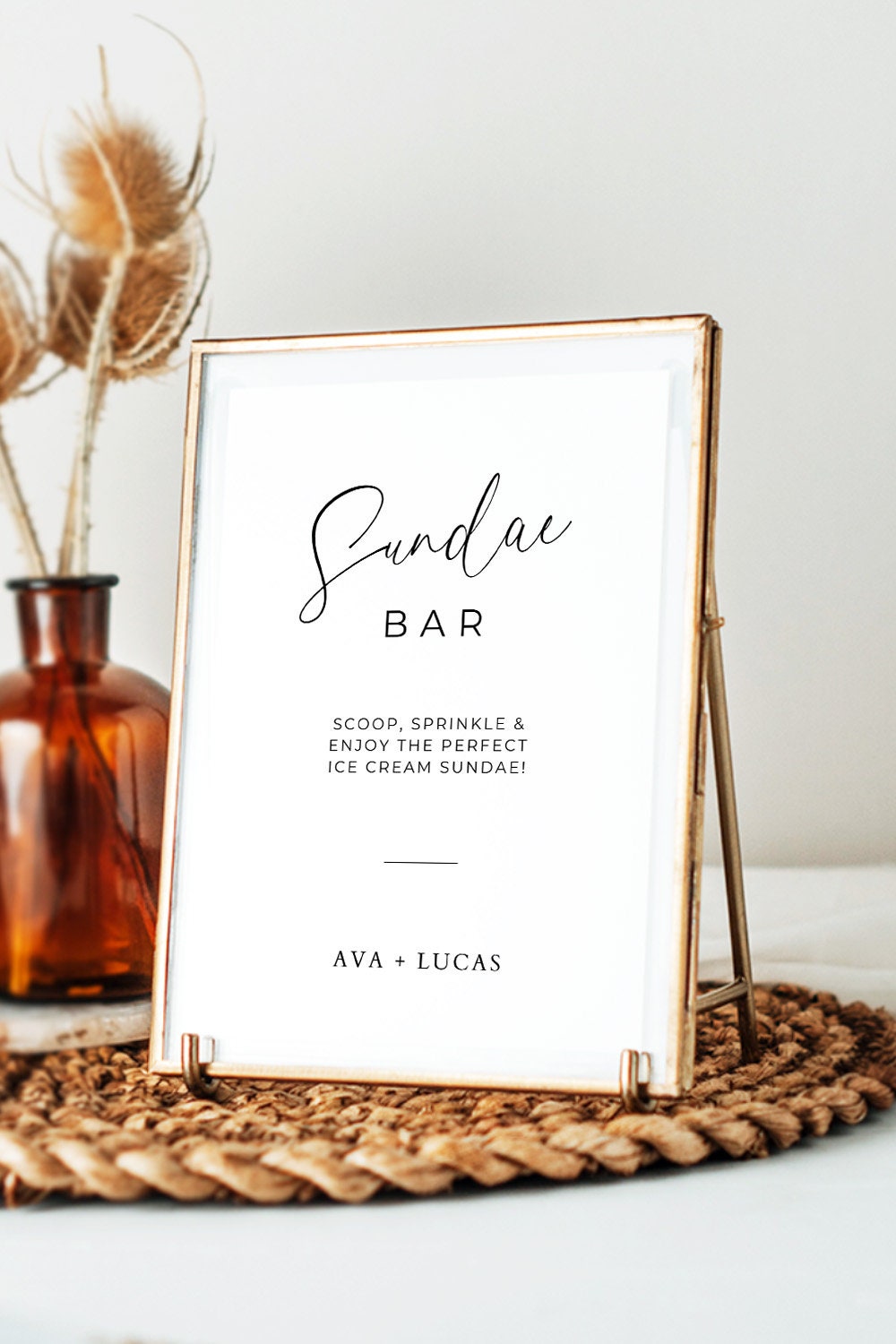 Ice Cream Bar Sign, DIY Printable Decor, Editable Instant Digital Download