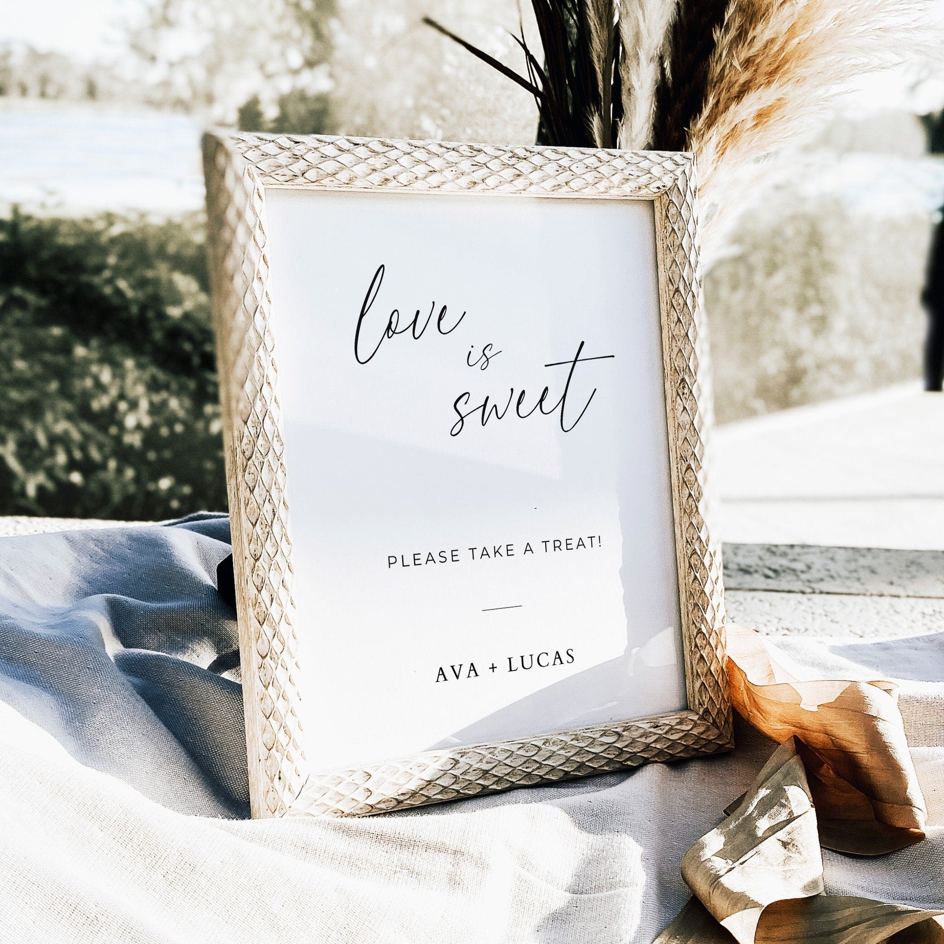 Love Is Sweet Take A Treat Wedding Favor Sign Template