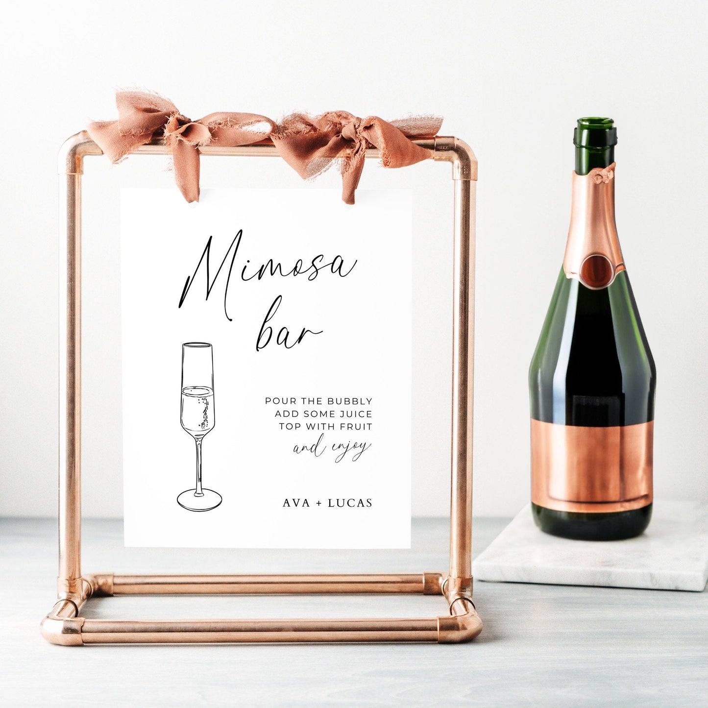 Mimosa Bar Sign for Wedding Reception, Baby Shower, Bachelorette, Bridal Shower or Brunch