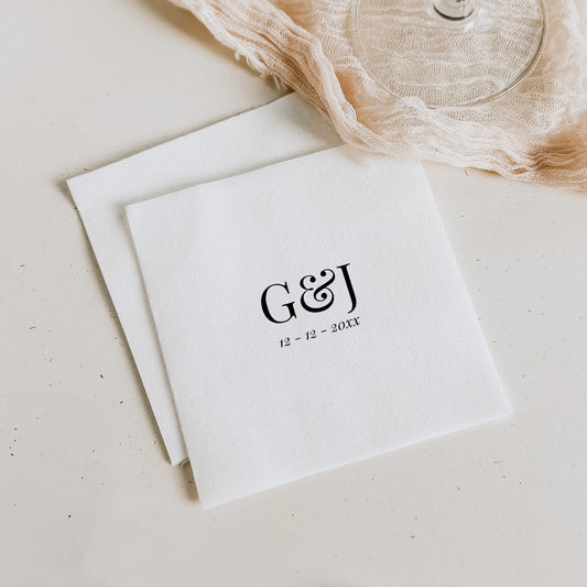 Monogram Initials Napkin Template