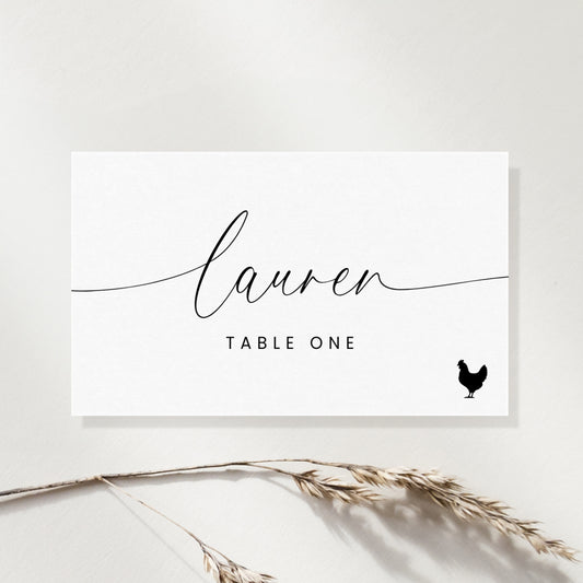 Name Place Card Template with Meal Selection Icons