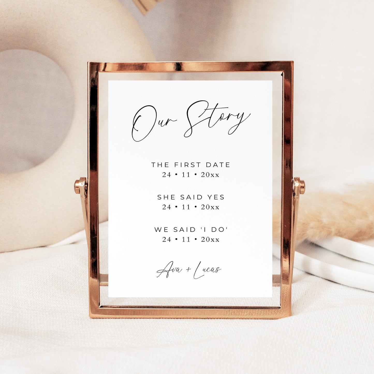 Our Love Story Special Dates Signage for Wedding