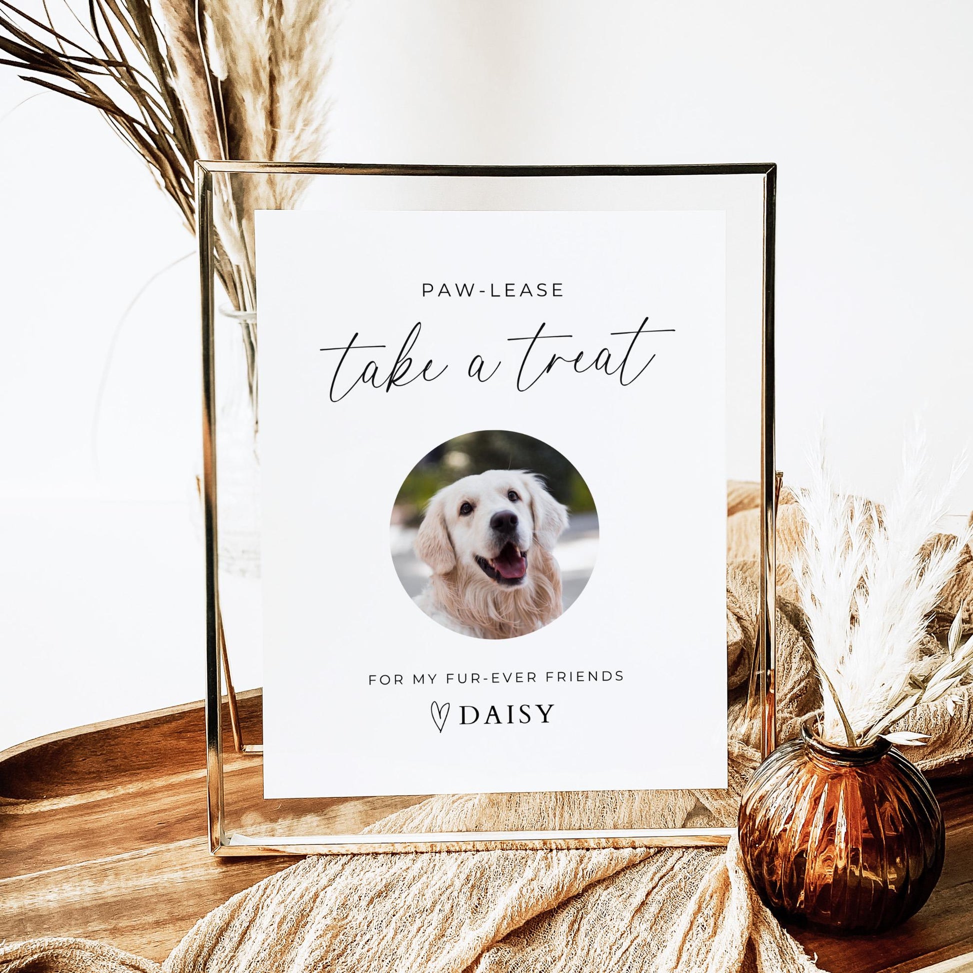 Pet Take A Treat Favor Sign Template for Wedding Reception