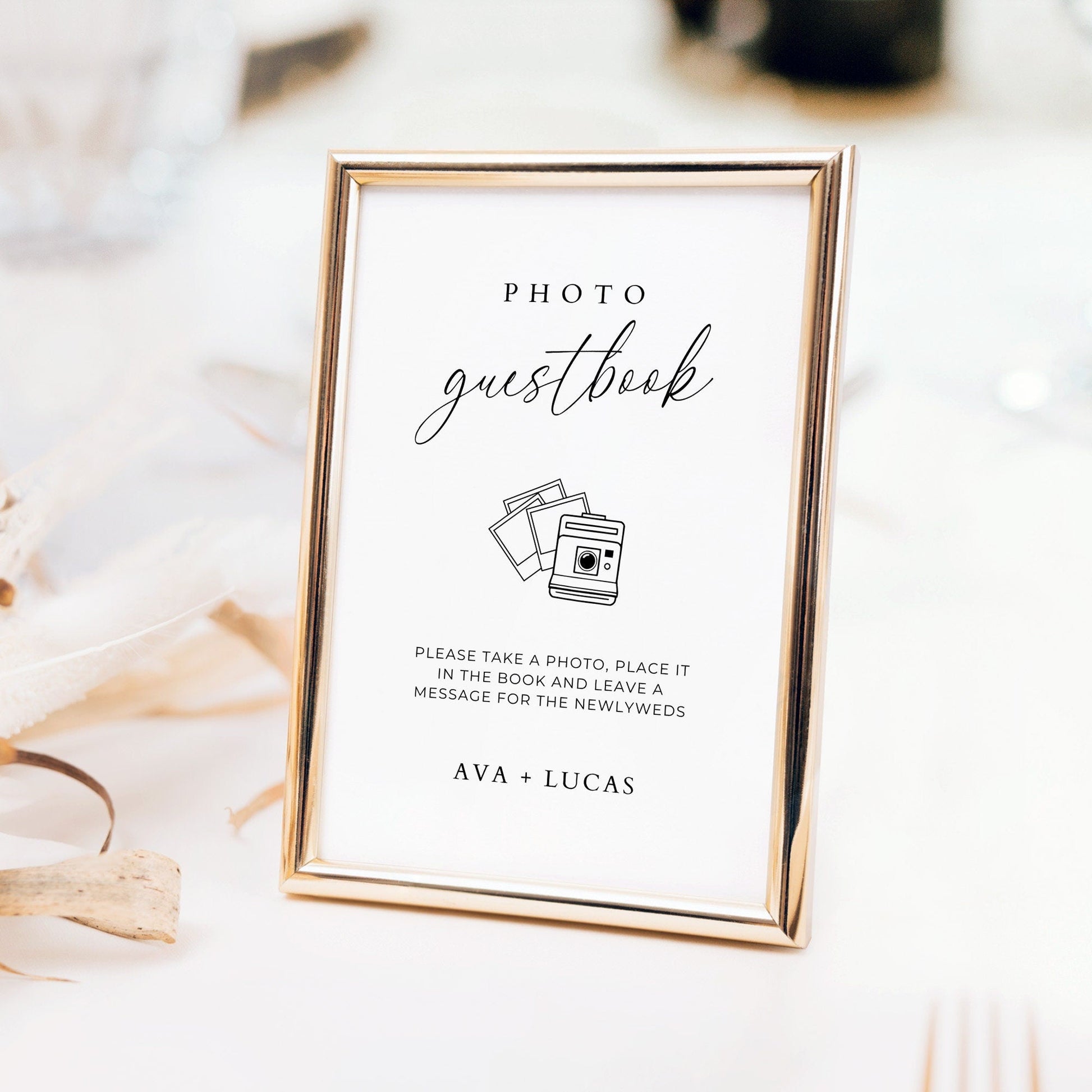 Minimal Photo Guestbook Sign Template