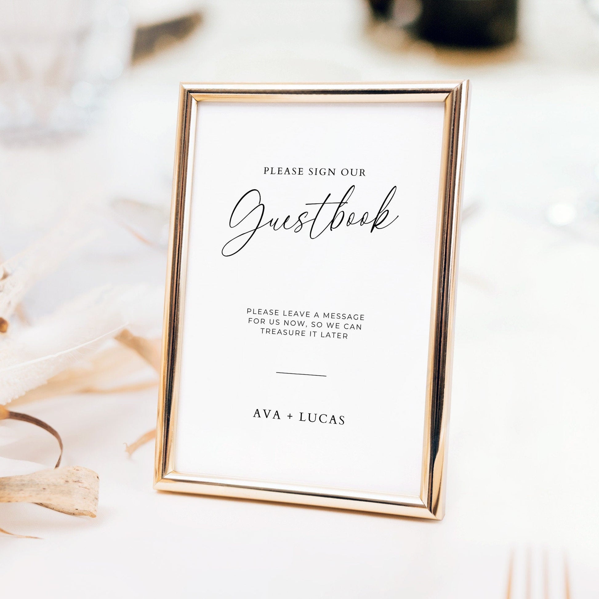 Guest Book Signage, DIY Minimalistic & Modern Printable Sign Template