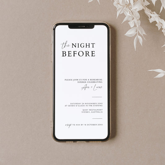 Electronic Rehearsal Dinner Invitation Template