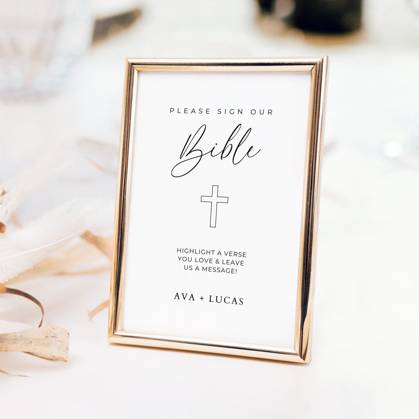 Sign Our Bible Wedding Guestbook Sign Template