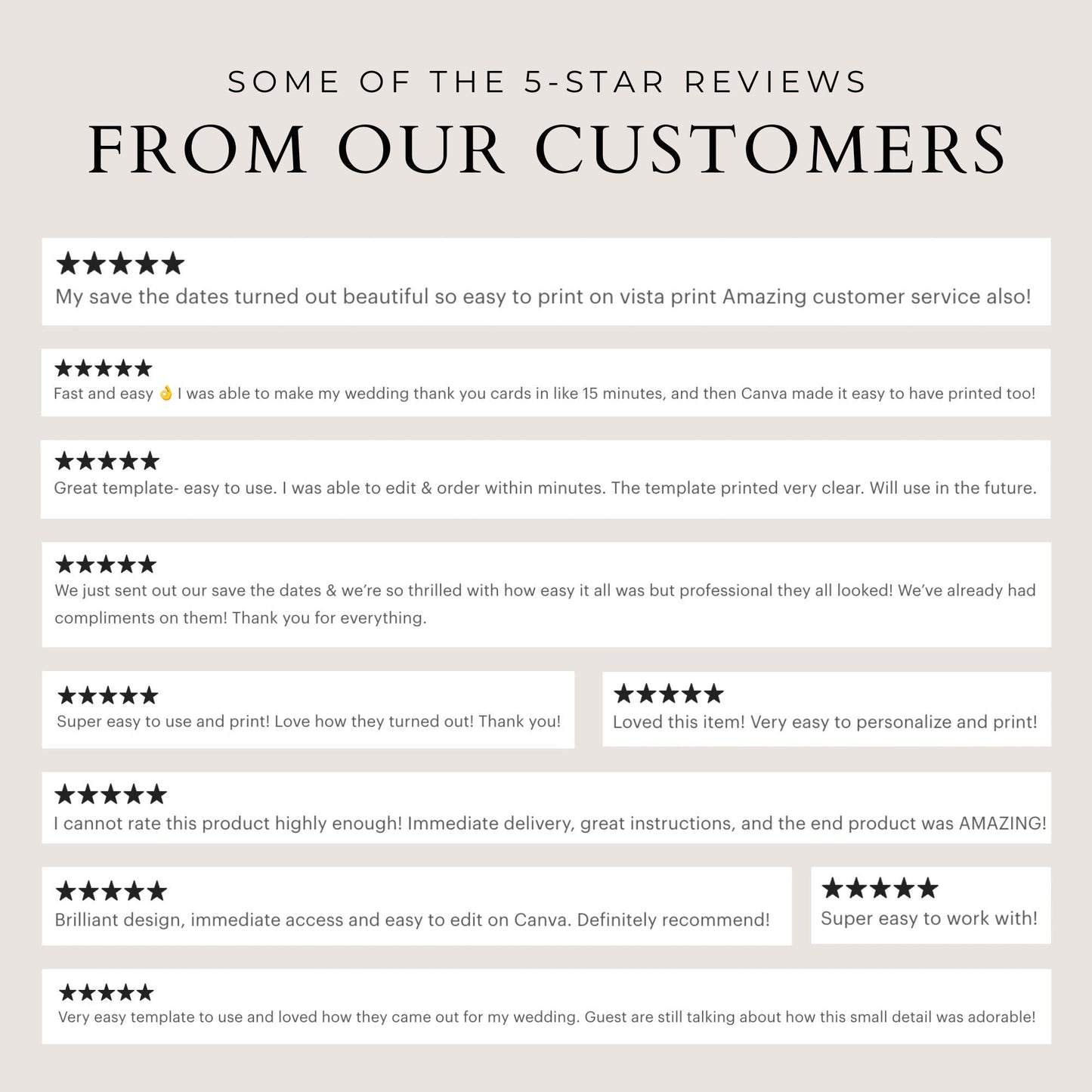 5-star customer reviews for Amber & Rose Creative Studios