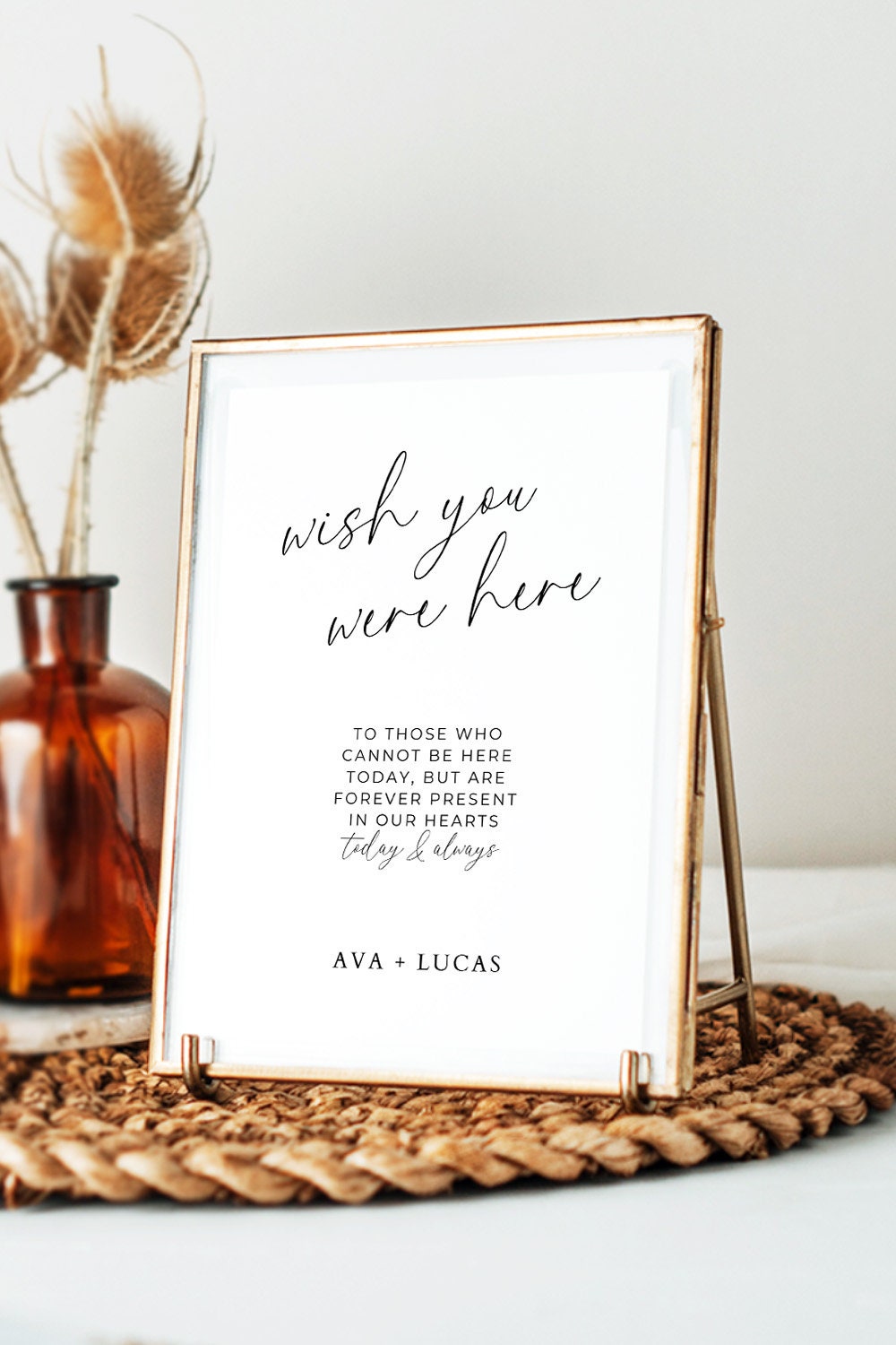 Wish You Were Here Memorial Table Sign Template, Wedding In Loving Memory Remembrance Signage, Customizable DIY Printable Wedding Decor